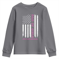Funny Dad Of Girls Outnumbered Youth Sweatshirt Vintage American Flag Father's Day