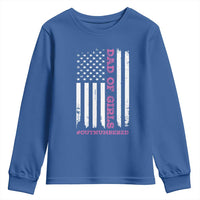Funny Dad Of Girls Outnumbered Youth Sweatshirt Vintage American Flag Father's Day