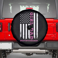 Funny Girl Dad Outnumbered Spare Tire Cover Vintage American Flag Father's Day