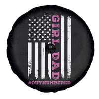 Funny Girl Dad Outnumbered Spare Tire Cover Vintage American Flag Father's Day