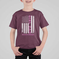 Funny Girl Dad Outnumbered T Shirt For Kid Vintage American Flag Father's Day