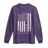 Funny Girl Dad Outnumbered Long Sleeve Shirt Vintage American Flag Father's Day