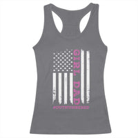 Funny Girl Dad Outnumbered Racerback Tank Top Vintage American Flag Father's Day