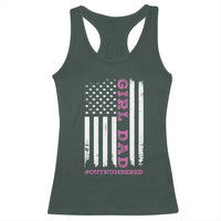 Funny Girl Dad Outnumbered Racerback Tank Top Vintage American Flag Father's Day