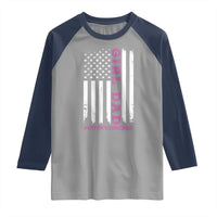 Funny Girl Dad Outnumbered Raglan Shirt Vintage American Flag Father's Day