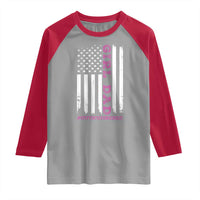 Funny Girl Dad Outnumbered Raglan Shirt Vintage American Flag Father's Day
