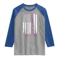 Funny Girl Dad Outnumbered Raglan Shirt Vintage American Flag Father's Day
