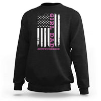 Funny Girl Dad Outnumbered Sweatshirt Vintage American Flag Father's Day