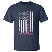 Funny Girl Dad Outnumbered T Shirt Vintage American Flag Father's Day