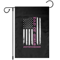 Funny Dad Of Girls Outnumbered Garden Flag Vintage American Flag Father's Day