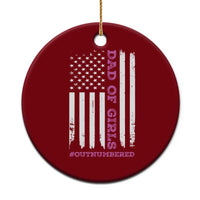 Funny Dad Of Girls Outnumbered Ceramic Ornament Vintage American Flag Father's Day
