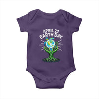 Happy Earth Day April 22 Baby Onesie Restore Earth Sea Turtle Tree Peace Sign