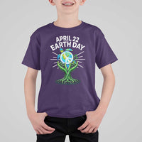 Happy Earth Day April 22 T Shirt For Kid Restore Earth Sea Turtle Tree Peace Sign