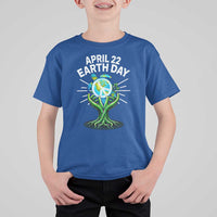 Happy Earth Day April 22 T Shirt For Kid Restore Earth Sea Turtle Tree Peace Sign