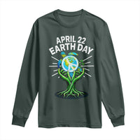 Happy Earth Day April 22 Long Sleeve Shirt Restore Earth Sea Turtle Tree Peace Sign