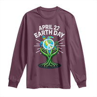 Happy Earth Day April 22 Long Sleeve Shirt Restore Earth Sea Turtle Tree Peace Sign