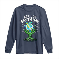 Happy Earth Day April 22 Long Sleeve Shirt Restore Earth Sea Turtle Tree Peace Sign