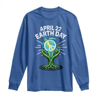 Happy Earth Day April 22 Long Sleeve Shirt Restore Earth Sea Turtle Tree Peace Sign