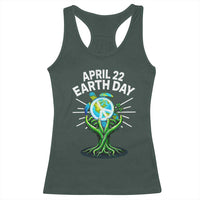 Happy Earth Day April 22 Racerback Tank Top Restore Earth Sea Turtle Tree Peace Sign