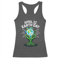 Happy Earth Day April 22 Racerback Tank Top Restore Earth Sea Turtle Tree Peace Sign