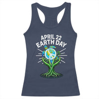 Happy Earth Day April 22 Racerback Tank Top Restore Earth Sea Turtle Tree Peace Sign