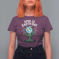 Happy Earth Day April 22 T Shirt For Women Restore Earth Sea Turtle Tree Peace Sign