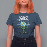 Happy Earth Day April 22 T Shirt For Women Restore Earth Sea Turtle Tree Peace Sign