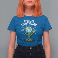 Happy Earth Day April 22 T Shirt For Women Restore Earth Sea Turtle Tree Peace Sign
