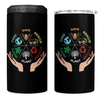 Save Bees Rescue Animals Recycle Plastic Plant Tree 4 in 1 Can Cooler Tumbler Earth Day
