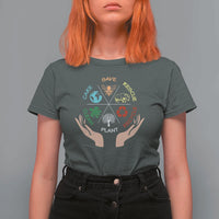 Save Bees Rescue Animals Recycle Plastic Plant Tree T Shirt For Women Earth Day
