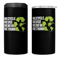 Recycle Reuse Renew Rethink Environmental Activism 4 in 1 Can Cooler Tumbler