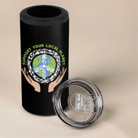 Earth Day Support Your Local Planet 4 in 1 Can Cooler Tumbler Peace Sign Animals