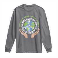 Earth Day Support Your Local Planet Long Sleeve Shirt Peace Sign Animals