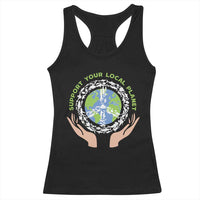 Earth Day Support Your Local Planet Racerback Tank Top Peace Sign Animals