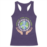 Earth Day Support Your Local Planet Racerback Tank Top Peace Sign Animals