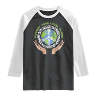 Earth Day Support Your Local Planet Raglan Shirt Peace Sign Animals