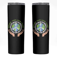 Earth Day Support Your Local Planet Skinny Tumbler Peace Sign Animals