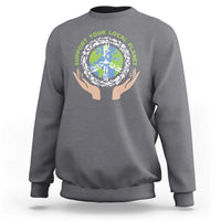 Earth Day Support Your Local Planet Sweatshirt Peace Sign Animals
