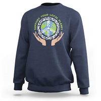 Earth Day Support Your Local Planet Sweatshirt Peace Sign Animals