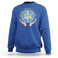 Earth Day Support Your Local Planet Sweatshirt Peace Sign Animals