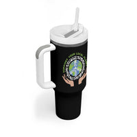 Earth Day Support Your Local Planet Tumbler With Handle Peace Sign Animals