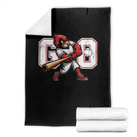Go Cardinal Playing Baseball Graphic Throw Blanket for Sports Fan