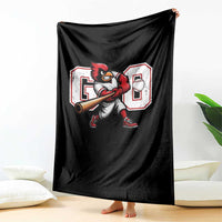 Go Cardinal Playing Baseball Graphic Throw Blanket for Sports Fan