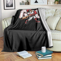 Go Cardinal Playing Baseball Graphic Throw Blanket for Sports Fan