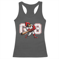 Go Cardinal Playing Baseball Graphic Racerback Tank Top for Sports Fan