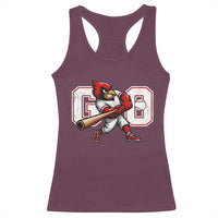 Go Cardinal Playing Baseball Graphic Racerback Tank Top for Sports Fan