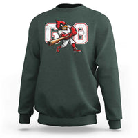 Go Cardinal Playing Baseball Graphic Sweatshirt for Sports Fan