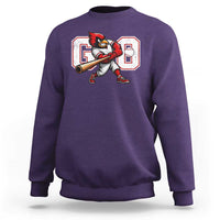 Go Cardinal Playing Baseball Graphic Sweatshirt for Sports Fan