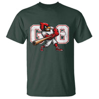 Go Cardinal Playing Baseball Graphic T Shirt for Sports Fan