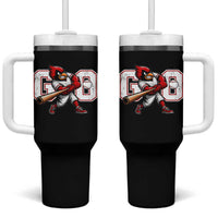 Go Cardinal Playing Baseball Graphic Tumbler With Handle for Sports Fan